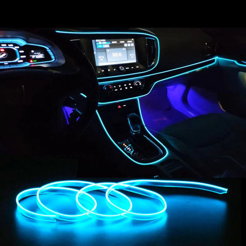 Iluminação ambiente Interior do carro com fibra óptica 
